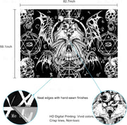 Mystical Gothic Skull Tapestry – Occult Symbol Wall Art for Dark-Themed Home Decor - Carpets & Tapestries