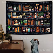 Mystical Potion Bookshelf Tapestry – Enchanting Wall Hanging for Gothic Witchy and Magical Decor - Carpets & Tapestries