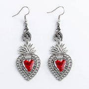 New Dark Vintage Gothic Collection Earrings Sacred Heart Goth Halloween Earrings for Women Red Oil Drop Gothic Punk