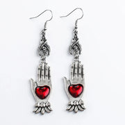 New Dark Vintage Gothic Collection Earrings Sacred Heart Goth Halloween Earrings for Women Red Oil Drop Gothic Punk