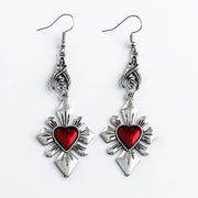 New Dark Vintage Gothic Collection Earrings Sacred Heart Goth Halloween Earrings for Women Red Oil Drop Gothic Punk