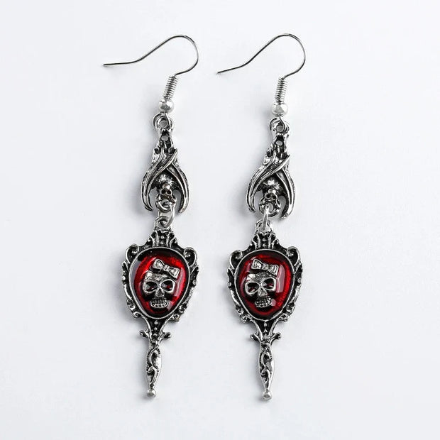 New Dark Vintage Gothic Collection Earrings Sacred Heart Goth Halloween Earrings for Women Red Oil Drop Gothic Punk