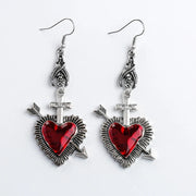 New Dark Vintage Gothic Collection Earrings Sacred Heart Goth Halloween Earrings for Women Red Oil Drop Gothic Punk