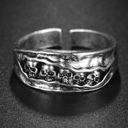 Punk Skull Silver Color Rings for Men Goth Hand Skeleton Black Couple Emo Fashion Jewelry Anillos Hombre - 13