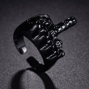 Punk Skull Silver Color Rings for Men Goth Hand Skeleton Black Couple Emo Fashion Jewelry Anillos Hombre - 16