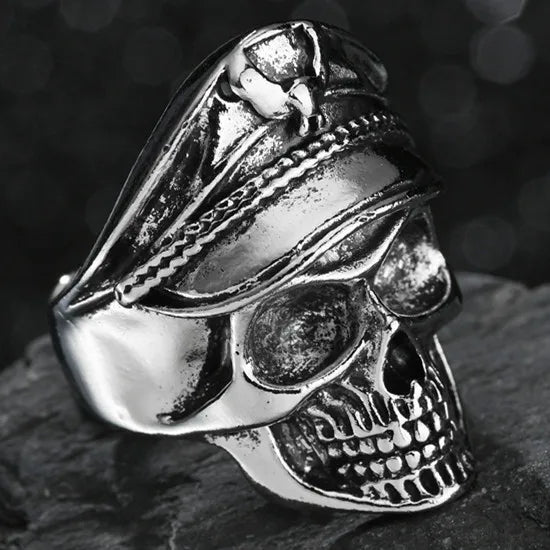 Punk Skull Silver Color Rings for Men Goth Hand Skeleton Black Couple Emo Fashion Jewelry Anillos Hombre - 30