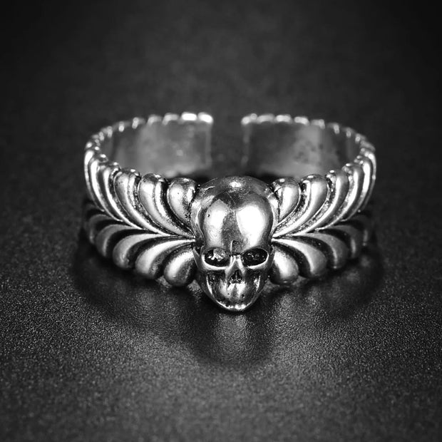 Punk Skull Silver Color Rings for Men Goth Hand Skeleton Black Couple Emo Fashion Jewelry Anillos Hombre - 23