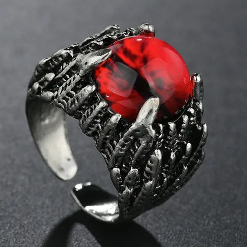 Punk Skull Silver Color Rings for Men Goth Hand Skeleton Black Couple Emo Fashion Jewelry Anillos Hombre - 31