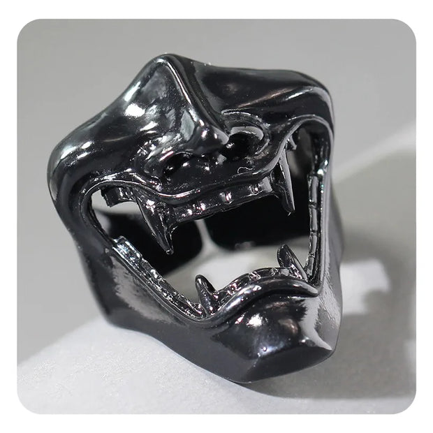 Punk Skull Silver Color Rings for Men Goth Hand Skeleton Black Couple Emo Fashion Jewelry Anillos Hombre - 17