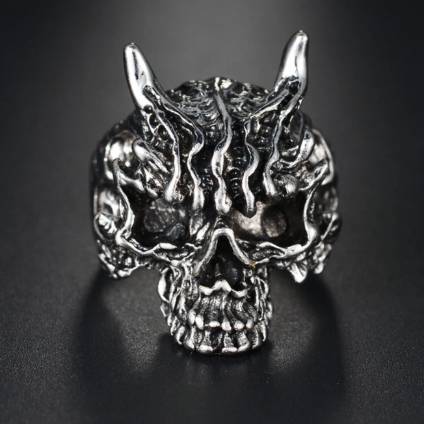 Punk Skull Silver Color Rings for Men Goth Hand Skeleton Black Couple Emo Fashion Jewelry Anillos Hombre - 25