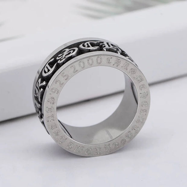 Punk Goth Anxiety Fidget Rings Stainless Steel Spinning Spinner Ring For Men Women Vintage Gothic Accessories Wholesale