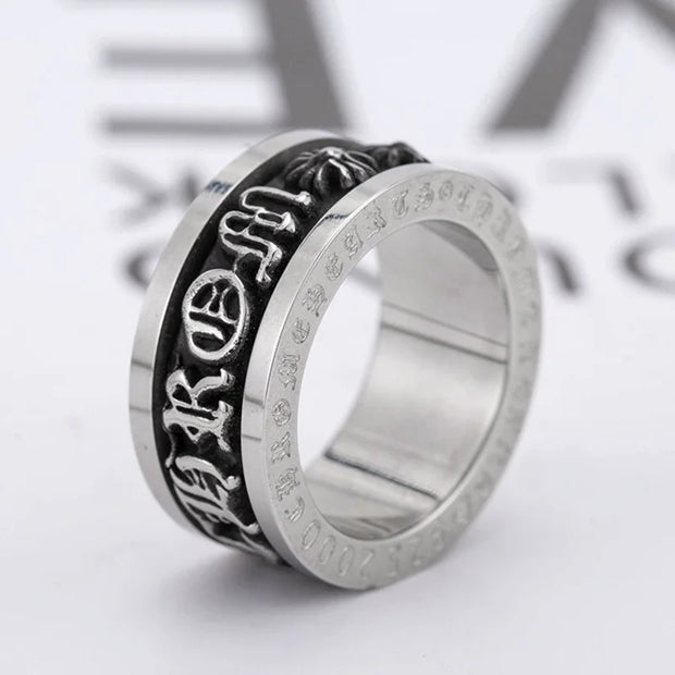 Punk Goth Anxiety Fidget Rings Stainless Steel Spinning Spinner Ring For Men Women Vintage Gothic Accessories Wholesale