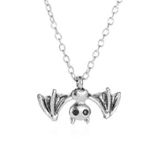 Punk Retro Bat Shaped Pendant Necklace For Men And Women Fashion Vintage Korean Style Animal Bat Shaped Neck Accessory