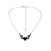 Punk Retro Bat Shaped Pendant Necklace For Men And Women Fashion Vintage Korean Style Animal Bat Shaped Neck Accessory