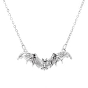 Punk Retro Bat Shaped Pendant Necklace For Men And Women Fashion Vintage Korean Style Animal Bat Shaped Neck Accessory