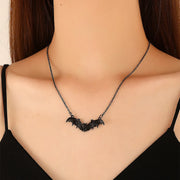 Punk Retro Bat Shaped Pendant Necklace For Men And Women Fashion Vintage Korean Style Animal Bat Shaped Neck Accessory