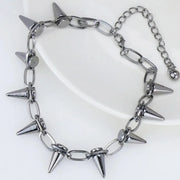 Punk Spike Chokers Necklaces Women Goth Rivet Collar Choker Necklace Men Metal Spike Link Chain Unisex Rock Night Club