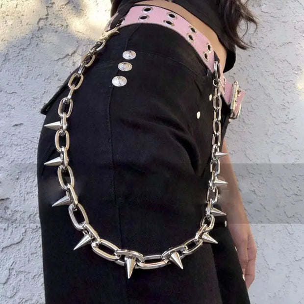 Punk Spike Jeans Decor Pants Chain Secure Travel Wallet Heavy Duty Link Coil Leash Jewelry Drop Shipping - 60cm