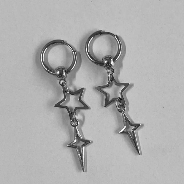 Punk Vampire Star Earrings Women Fashion Polaris Alternative Jewelry Accessories Gift Goth Red Star Pentagram Pendant