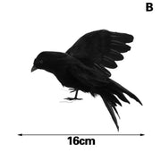 Realistic Black Crow Decor - Halloween Prop and Gothic Themed Decoration - B / China - Desktop decorations