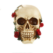 Rose-Embraced Skull Sculpture – Elegant Gothic Decor for Halloween and Year-Round Aesthetic - Desktop decorations