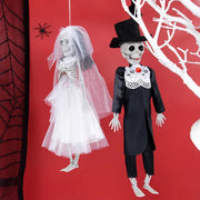 Skeleton Bride and Groom Décor – Spooky Gothic Wedding Couple for Halloween Decorations - Desktop decorations