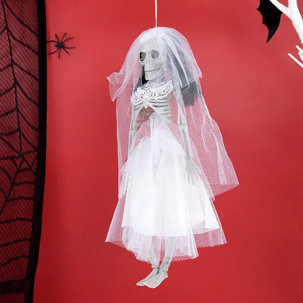 Skeleton Bride and Groom Décor – Spooky Gothic Wedding Couple for Halloween Decorations - Desktop decorations