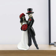 Skeleton Bride and Groom Statue – Gothic Wedding Decoration or Halloween Ornament - Desktop decorations