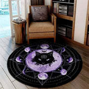 Skeleton Dreamcatcher Round Rug – Gothic Floor Decor for Dark-Themed Interiors - 100cm / 1 - Carpets & Tapestries