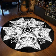 Skeleton Dreamcatcher Round Rug – Gothic Floor Decor for Dark-Themed Interiors - 100cm / 2 - Carpets & Tapestries