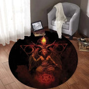 Skeleton Dreamcatcher Round Rug – Gothic Floor Decor for Dark-Themed Interiors - 100cm / 11 - Carpets & Tapestries