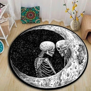 Skeleton Dreamcatcher Round Rug – Gothic Floor Decor for Dark-Themed Interiors - 100cm / 14 - Carpets & Tapestries