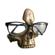 Skull Eyeglass Holder – Unique and Bold Eyewear Stand for Gothic and Halloween Decor - Desktop decorations