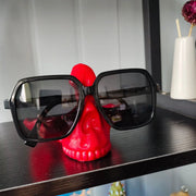 Skull Eyeglass Holder – Unique and Bold Eyewear Stand for Gothic and Halloween Decor - red - Desktop decorations