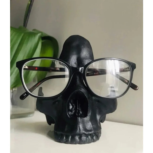 Skull Eyeglass Holder – Unique and Bold Eyewear Stand for Gothic and Halloween Decor - Desktop decorations