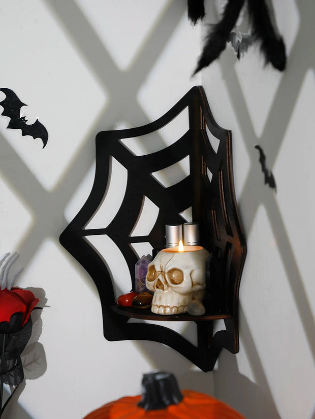 Spider Web Corner Shelf – Gothic Wall Decoration for Halloween and Home Décor - Spider web M01538 - wall decorations