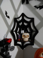 Spider Web Corner Shelf – Gothic Wall Decoration for Halloween and Home Décor - Spider web M01538 - wall decorations