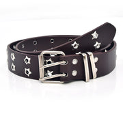 Star-Studded Leather Belts - Coffee / one size - Belts & Buckles