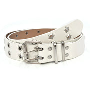 Star-Studded Leather Belts - WHITE / one size - Belts & Buckles