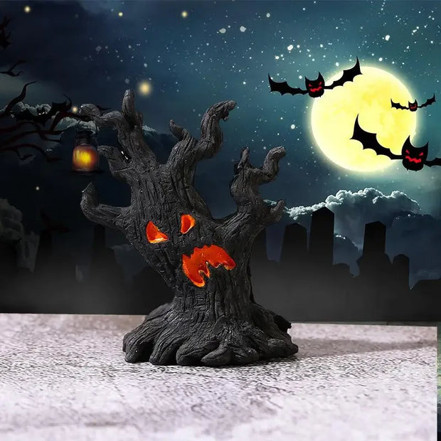 Terrifying Haunted Tree Set – Glow-in-the-Dark Halloween Decorations for Spooky Forest Scenes - C - Desktop decorations