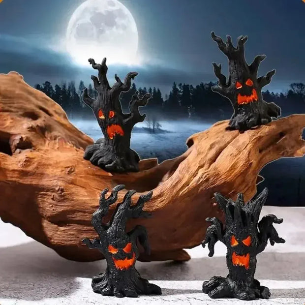 Terrifying Haunted Tree Set – Glow-in-the-Dark Halloween Decorations for Spooky Forest Scenes - Desktop decorations