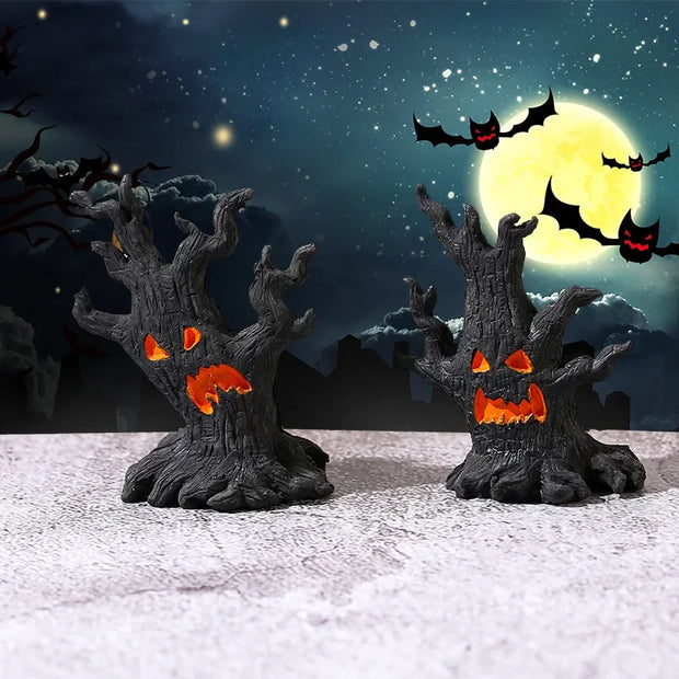 Terrifying Haunted Tree Set – Glow-in-the-Dark Halloween Decorations for Spooky Forest Scenes - Desktop decorations