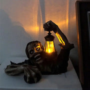 Terrifying Zombie Lantern Prop – Creepy Halloween Tabletop Decoration with LED Light - A / China - Desktop decorations