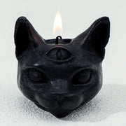 Third Eye Cat Candles – Mystical Wax Sculptures for Spiritual Decor and Unique Home Ambiance - black - Desktop