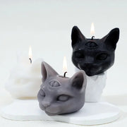 Third Eye Cat Candles – Mystical Wax Sculptures for Spiritual Decor and Unique Home Ambiance - Desktop decorations