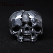 Onlysda Cool Men’s Calvarium Skull Ring With Cross Gothic 316L Stainless Steel Biker Anel Motorcycle Band jewellery