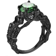 UFOORO Ghost Evil Skull Skeleton Ring Black Stone Punk Men Engagement Ring 5 - 12 Royal Blue Black Pink Green Men