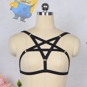 Underwear Woman Pentagram Punk Harness Cage Bra Sexy Pastel Goth Body Harness Harajuku Bra Black Bondage Harness Bra