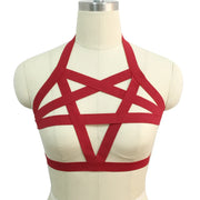 Underwear Woman Pentagram Punk Harness Cage Bra Sexy Pastel Goth Body Harness Harajuku Bra Black Bondage Harness Bra