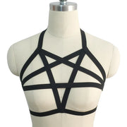 Underwear Woman Pentagram Punk Harness Cage Bra Sexy Pastel Goth Body Harness Harajuku Bra Black Bondage Harness Bra